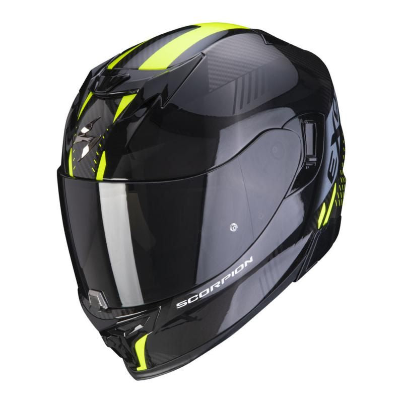 Scorpion Exo 520 Evo Laten Flouro Yellow Motorcycle Helmet - New for 2023/2024 - Averys Motorcycles