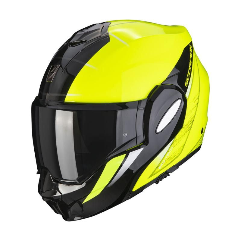 Scorpion Exo Tech Evo Primus Black & Yellow Flip Front Motorcycle Helmet - New for 2023/2024 - Averys Motorcycles