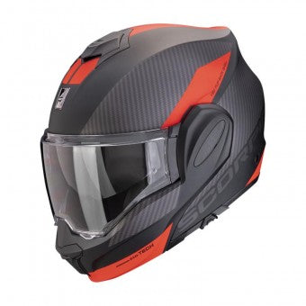 Scorpion Exo Tech Evo Team Black & Red Modular Motorcycle Helmet - New for 2023/2024 - Averys Motorcycles